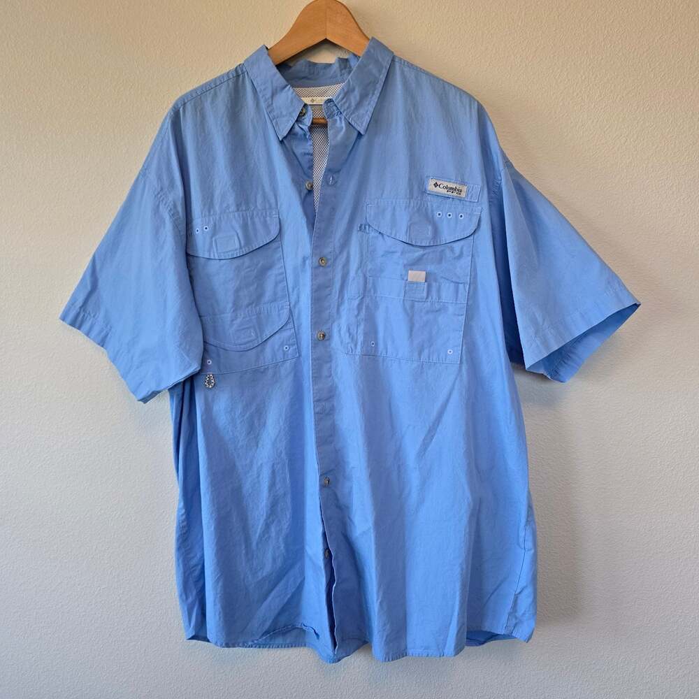 Columbia PFG XL Fishing Shirt in Sky Blue
